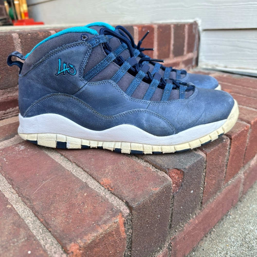Nike Air Jordan 10 Retro Mens Size 10 Blue Athletic Basketball Shoes Sneakers